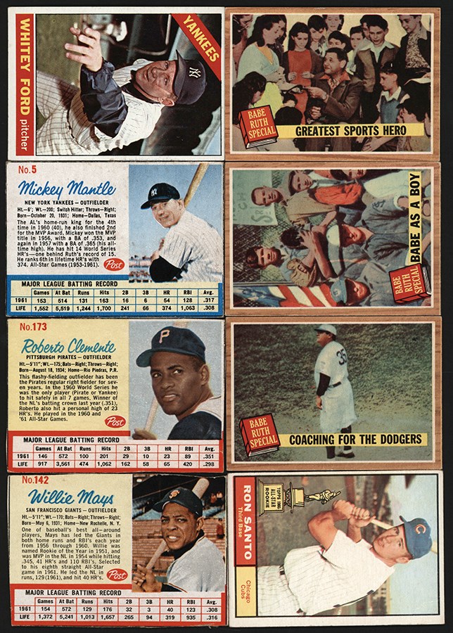 - 1959-1966 Topps, Post & Fleer Collection (525+) w/Mickey Mantle & Roberto Clemente