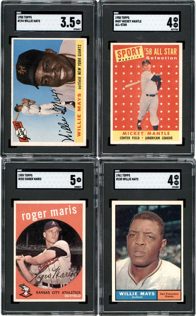 - 1951-1963 Topps & Bowman Shoe Box Collection (950+) w/SGC 1955 Topps Willie Mays