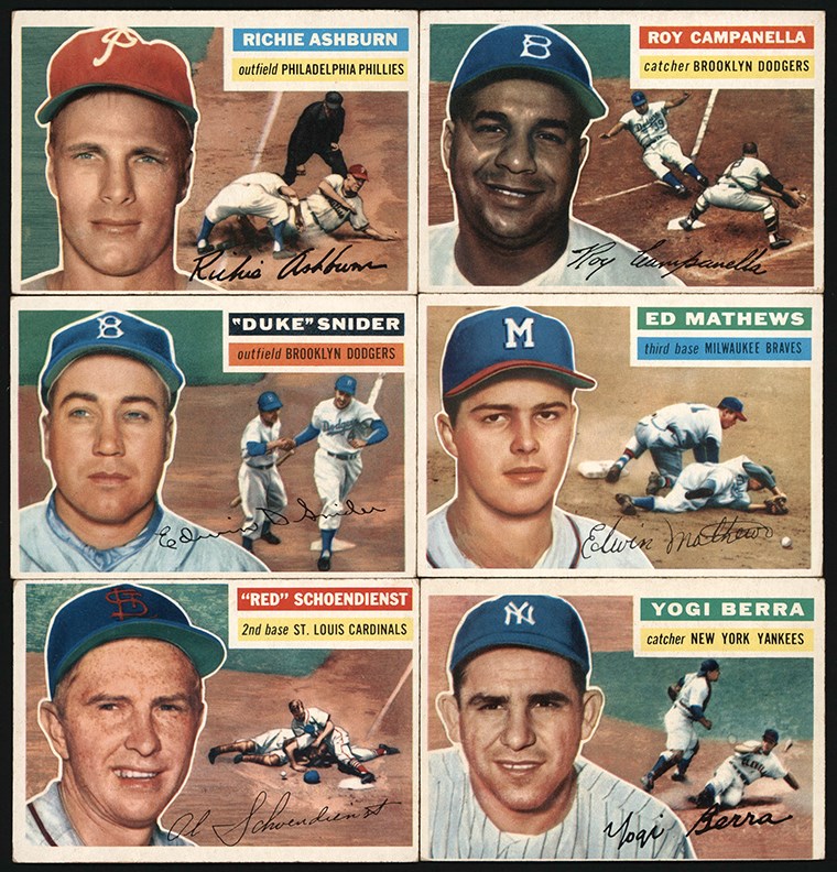 - 1956 Topps Series 2 White Back Collection (12) All Hall of Famers