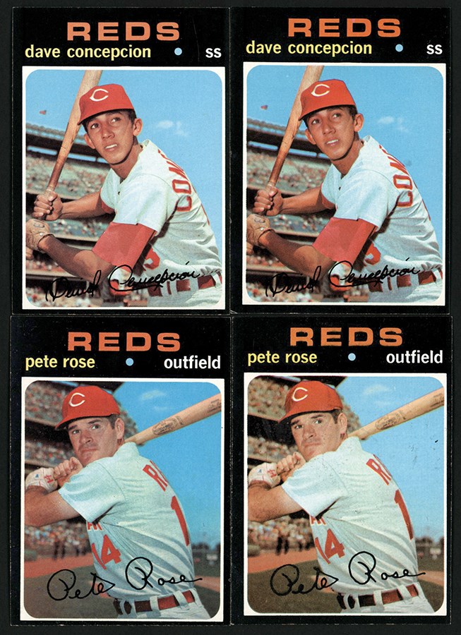 - 1971 Topps Baseball Pete Rose & Dave Concepcion (R) Card Collection (10)