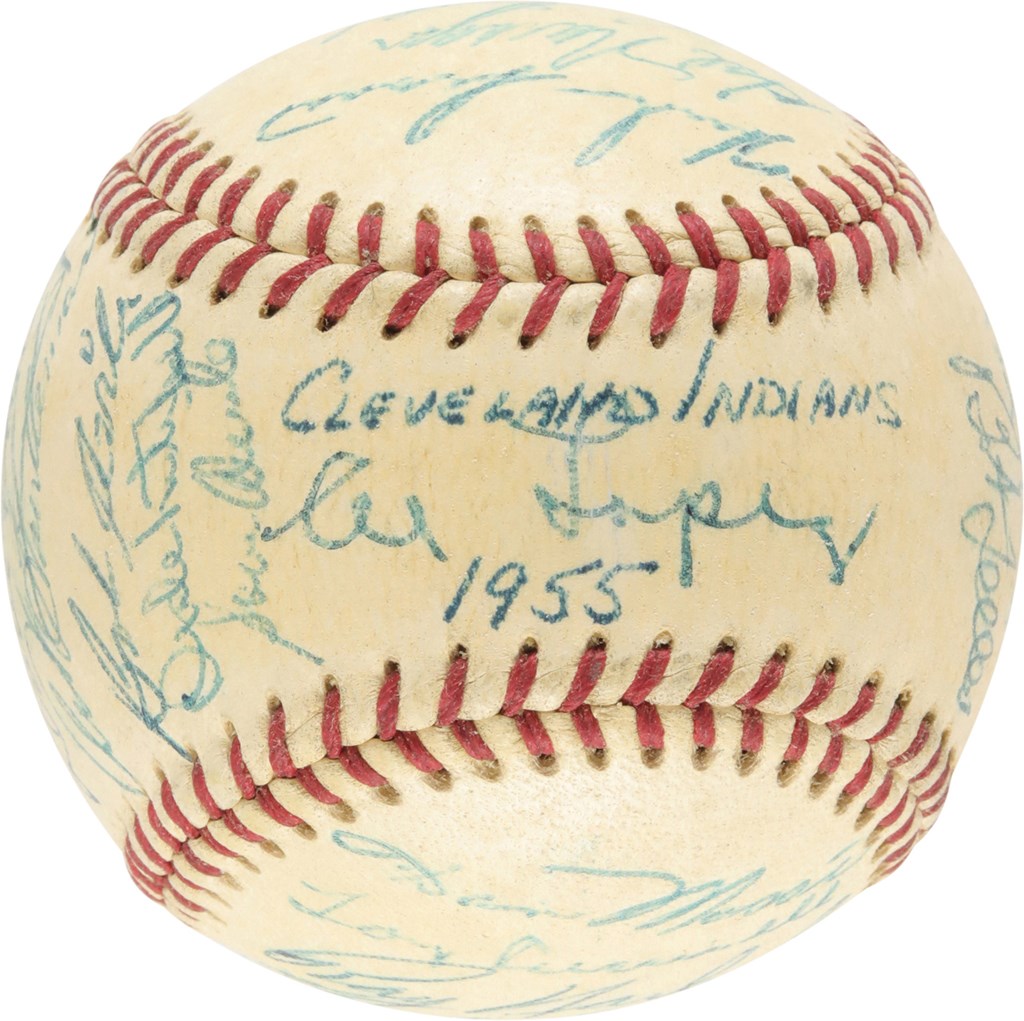 Baseball Autographs - 1955 Cleveland Indians Team-Signed Baseball
