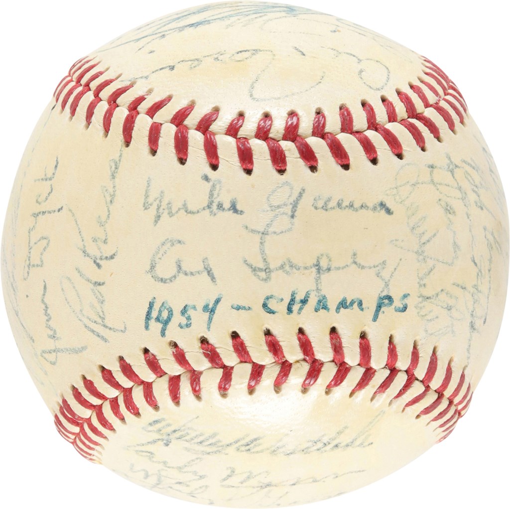 Baseball Autographs - 1954 Cleveland Indians American League Champions Team Signed Baseball
