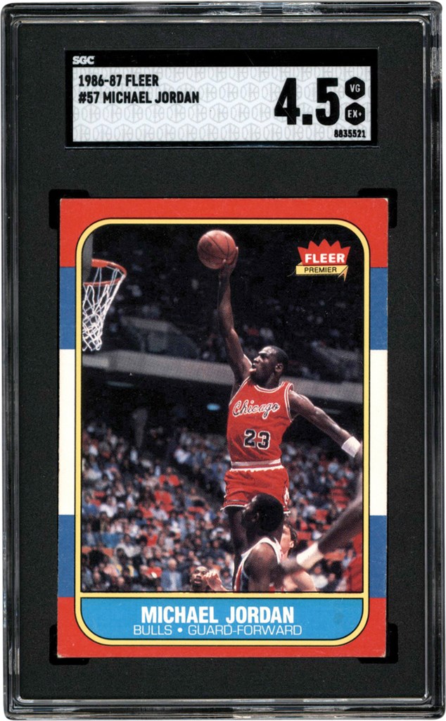 - 986-1987 Fleer Basketball  #57 Michael Jordan Rookie Card SGC VG-EX+ 4.5