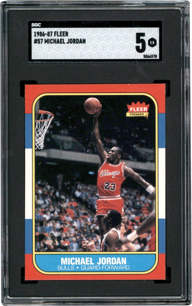 Modern Sports Cards - 1986-1987 Fleer Basketball #57 Michael Jordan Rookie Card SGC EX 5