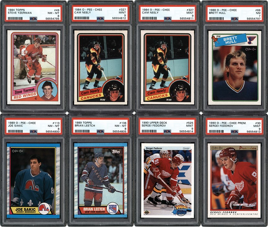 Hockey Cards - 1984-1990 O-Pee-Chee & Topps Rookies & Superstars Card Collection (21) w/Gretzky All PSA
