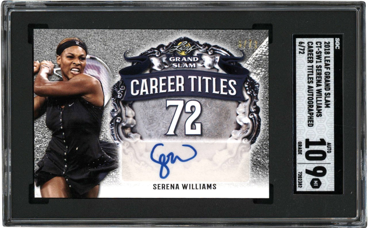 2018 Leaf Grand Slam #CT-SW1 Serena Williams Auto Card #6/72 SGC MINT 9 - Auto 10