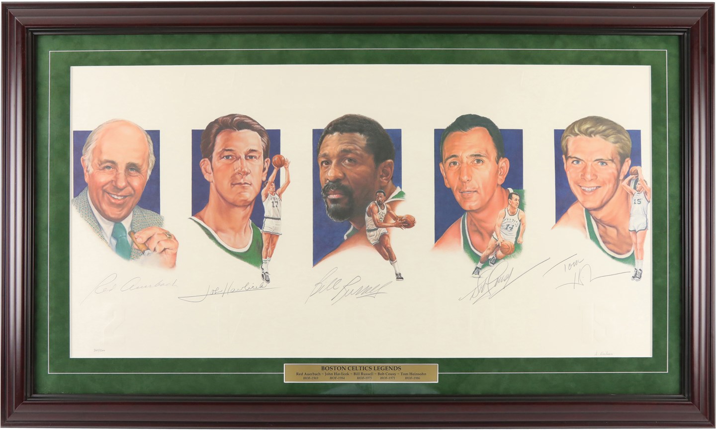 Basketball - Boston Celtics Legends Signed Limited-Edition Lithograph (363/500)