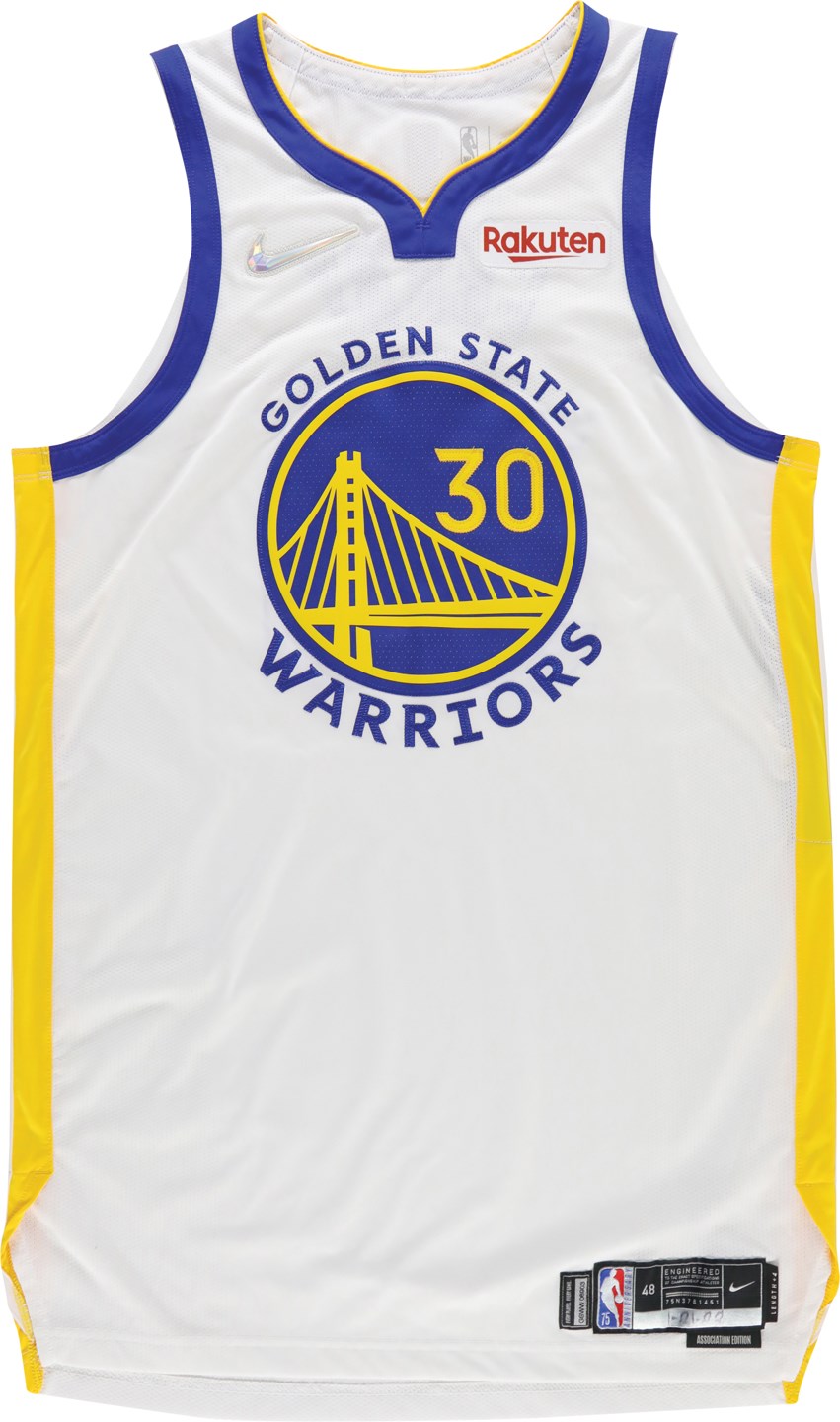 - 022 Stephen Curry Golden State Warriors "Double-Double" Game Worn Jersey from January 21st Victory (MeiGray & Photo-Matched)