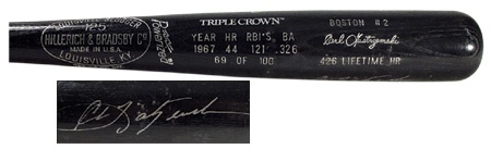 Baseball Autographs - Ted Williams & Carl Yastrzemski Triple Crown Signed Bat (35”)