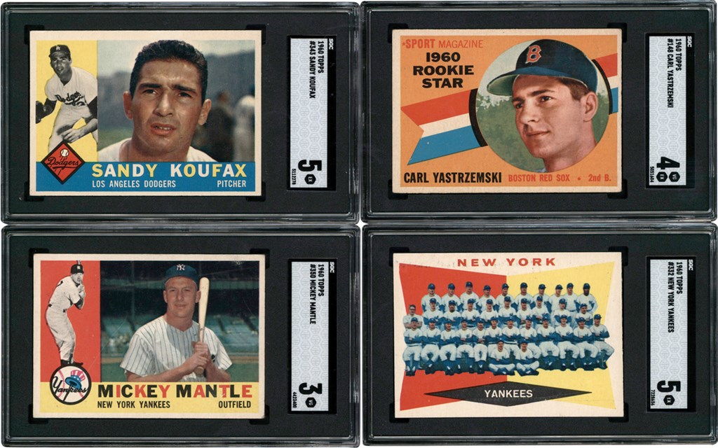 - 1960 Topps Near Complete Set (569/572) w/Mickey Mantle SGC