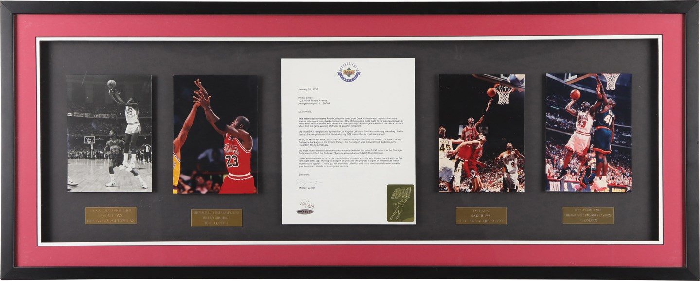 - 1998 Michael Jordan Signed "Mr. June" Limited Edition Letter Display 161/423 (UDA)