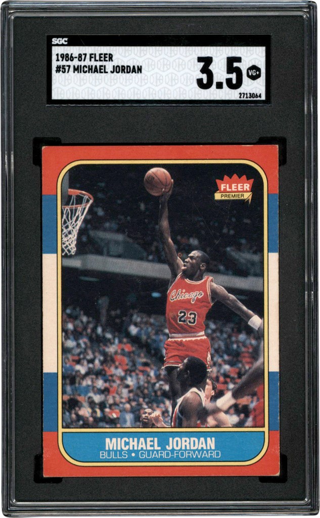 - 1986-1987 Fleer Basketball #57 Michael Jordan Rookie Card SGC VG+ 3.5