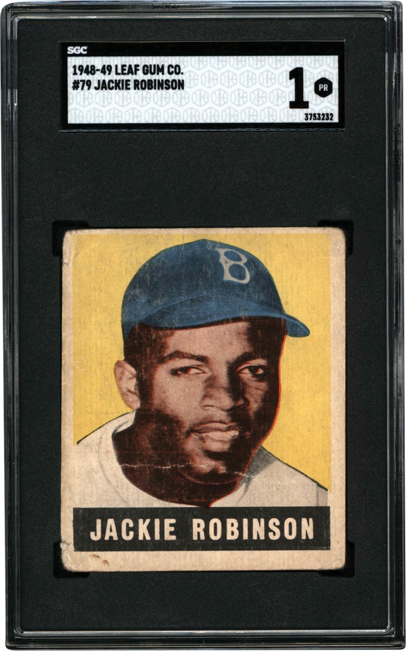 - 1948 Leaf Baseball #79 Jackie Robinson Rookie SGC PR 1