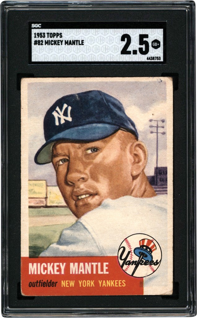 - 1953 Topps #82 Mickey Mantle SGC GD+ 2.5