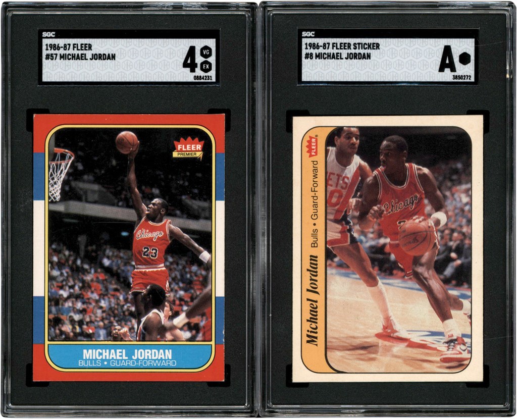 1986-1987 Fleer Basketball Complete Set with Stickers (143) W/ SGC