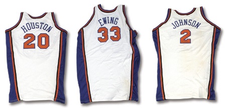 Basketball - Circa 2000 Ewing, Houston & Johnson Autographed Game Worn Jerseys