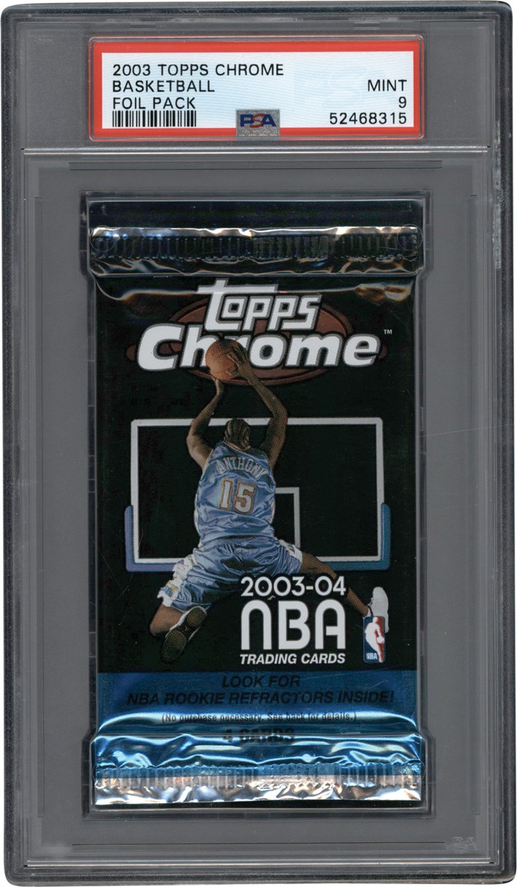Modern Sports Cards - 003-2004 Topps Chrome Basketball Unopened Pack PSA MINT 9