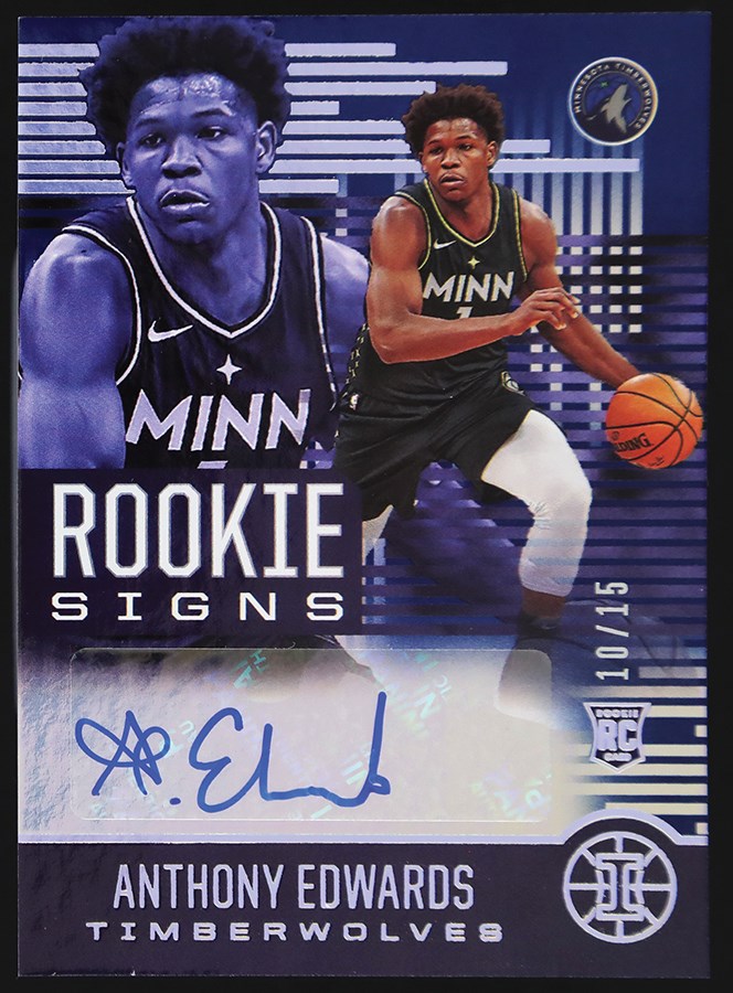 Modern Sports Cards - 020-2021 Panini Illusions Rookie Signs #RS-AED Anthony Edwards Rookie Autograph Card #10/15