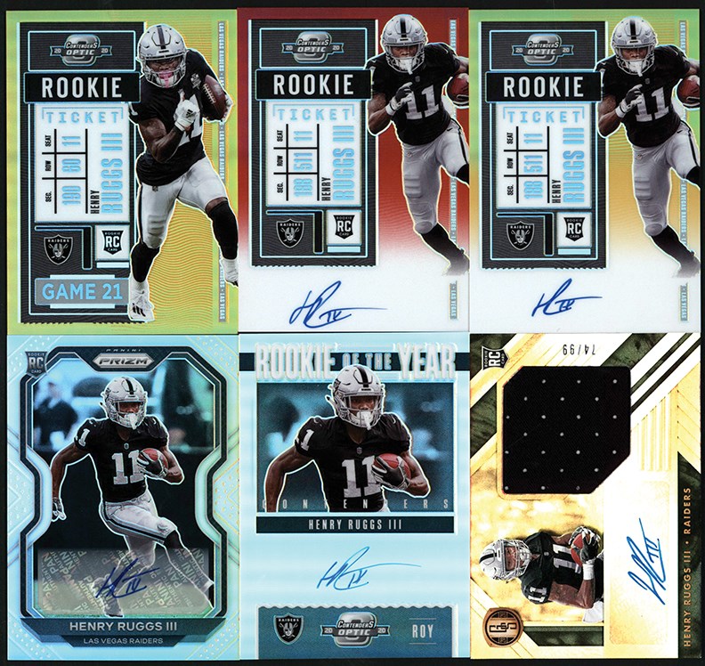 Modern Sports Cards - 2020 Henry Ruggs III Rookie Card Collection w/Gold Contenders Auto (10)