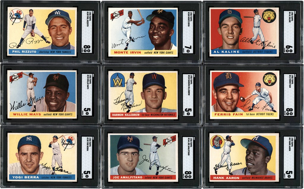 - 1955 Topps Baseball Near Complete Set (204/206) w/SGC