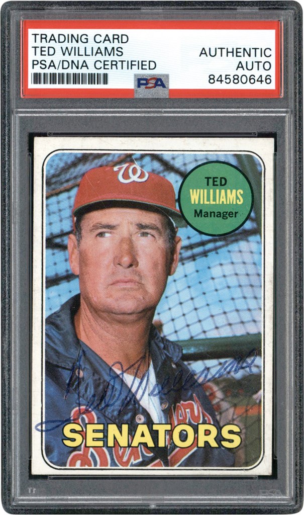 1969 Topps #650 Ted Williams Signed Card (PSA)