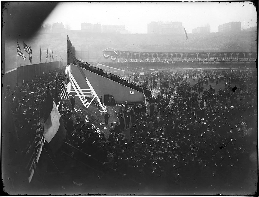 The Brown Brothers Photograph Collection - Fans Exiting the Polo Grounds Original Glass Plate Negative
