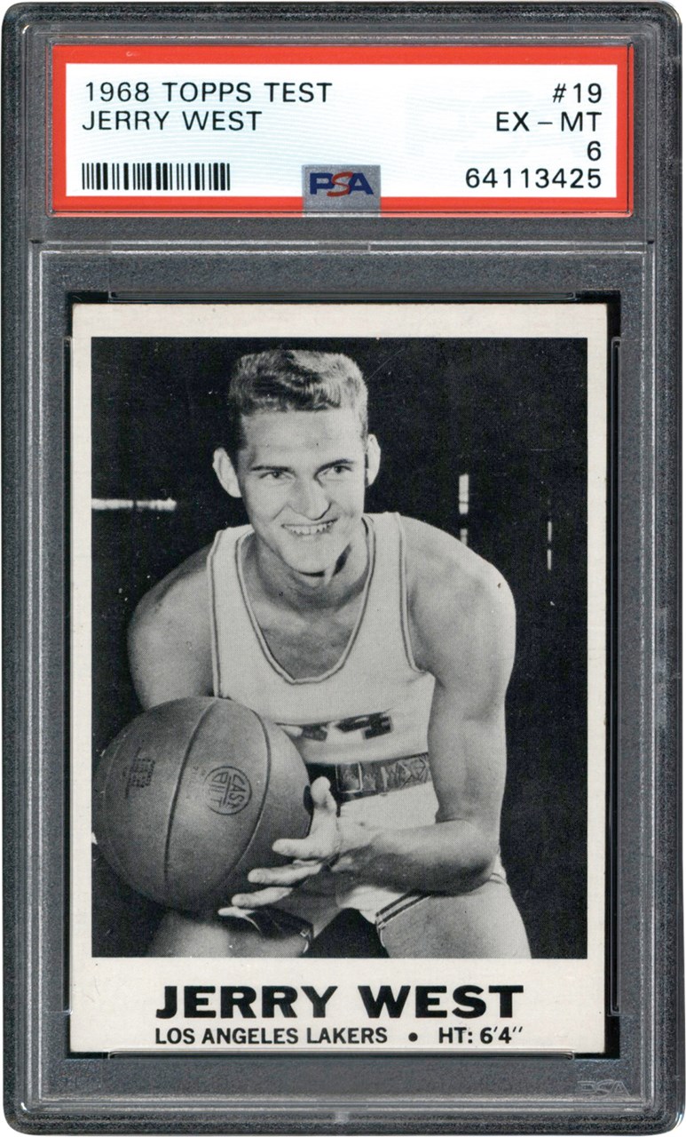 Basketball Cards - Rare 1968 Topps Test Basketball  #19 Jerry West PSA EX-MT 6