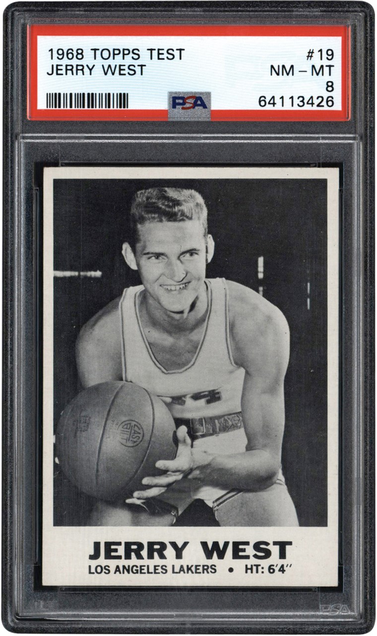 Basketball Cards - Rare 1968 Topps Test #19 Jerry West PSA NM-MT 8 (Pop 3 Highest Graded!)
