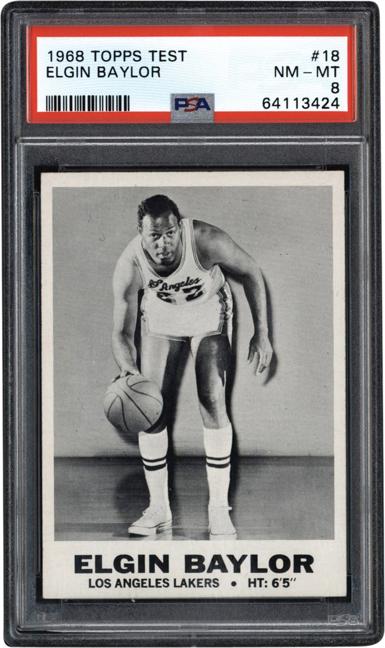 Basketball Cards - Rare 1968 Topps Test #18 Elgin Baylor PSA NM-MT 8 (Pop 2 - One Higher)