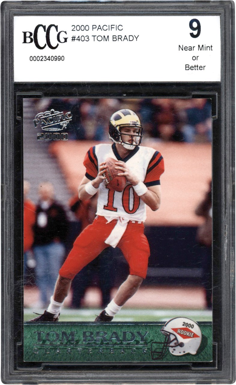 Modern Sports Cards - 2000 Fleer, Pacific & Upper Deck Tom Brady Rookie Card Collection (5) W/ SGC