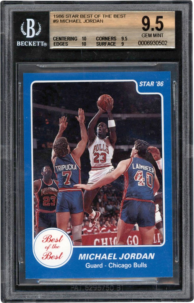 1985-86 Star Co. Basketball Best of the Best #9 Michael Jordan Card BGS GEM MINT 9.5
