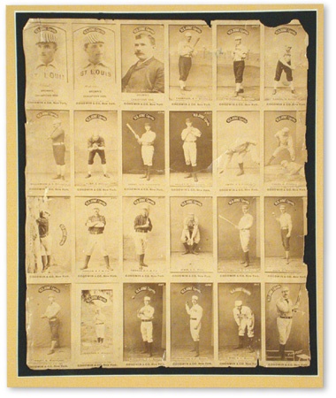 Baseball and Trading Cards - 1887 Old Judge Tobacco Card Uncut Sheet