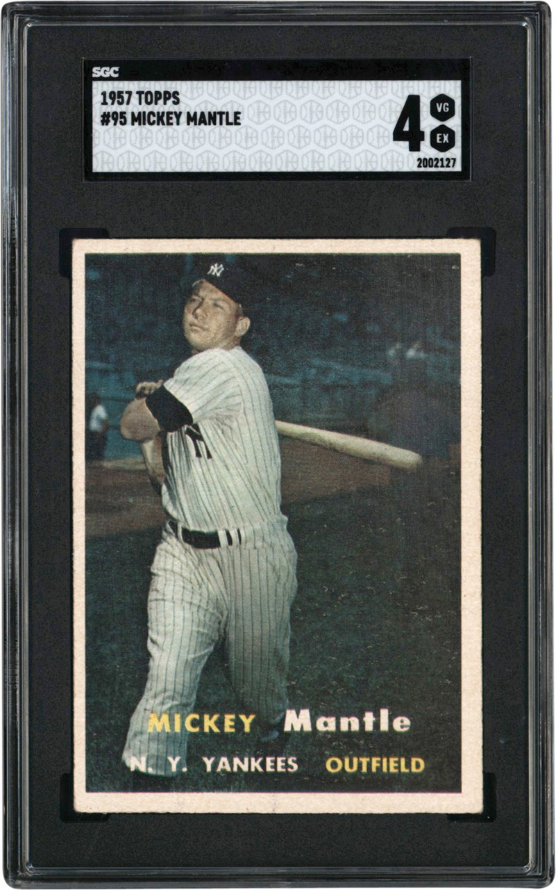 Baseball and Trading Cards - 1957 Topps  #95 Mickey Mantle SGC VG EX 4