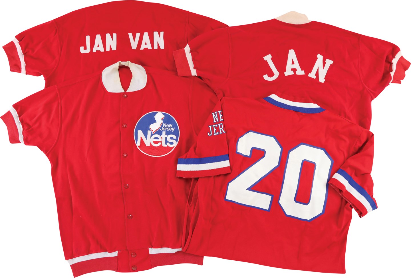 Jan Van Breda Kolff Collection - 1980s Jan van Breda Kolff New Jersey Nets Game Worn Warmup Jackets (4)