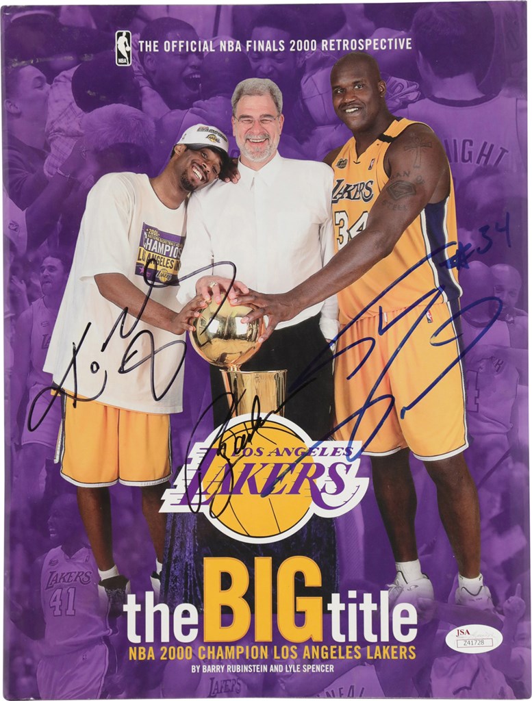 - 2000 Kobe Bryant, Shaquille O'Neal, & Phil Jackson Signed Los Angeles Lakers Championship Book (JSA)