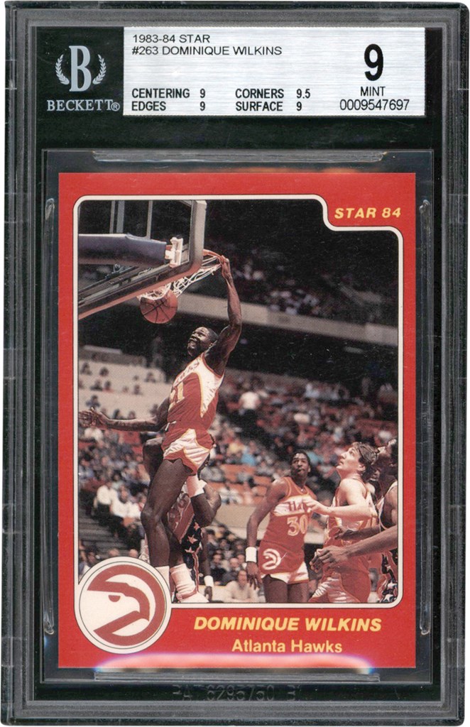 Basketball Cards - 1983-84 Star #263 Dominique Wilkins Rookie Card BGS MINT 9