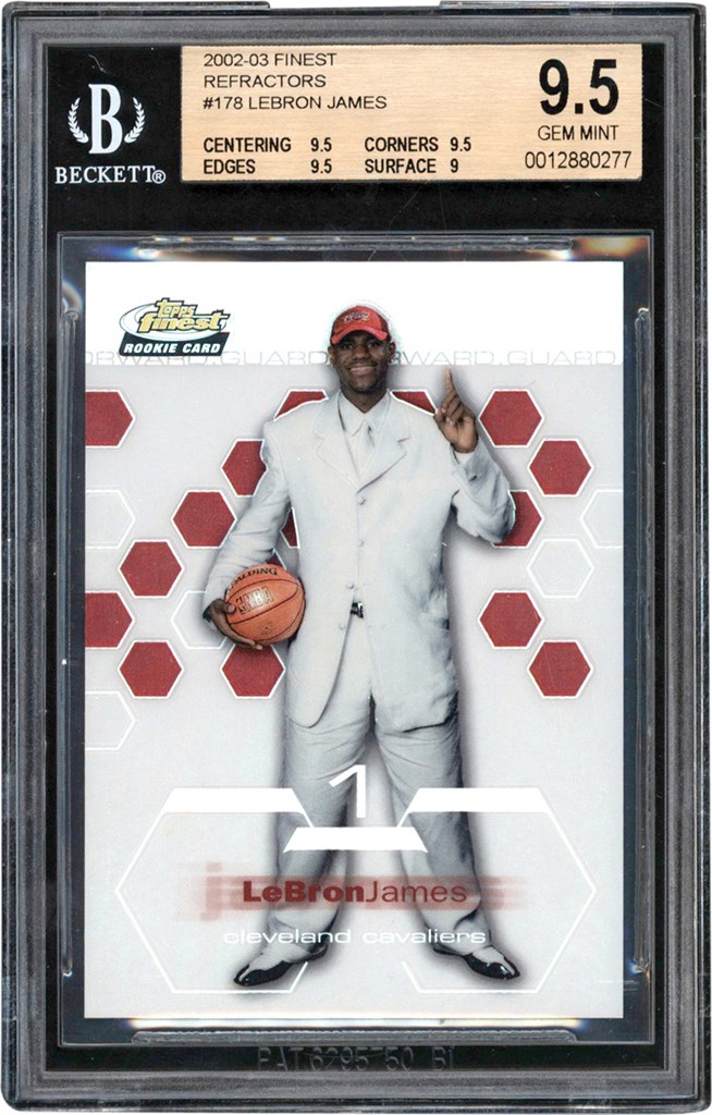 Modern Sports Cards - 002-03 Topps Finest Refractor #178 LeBron James Rookie Card #88/250 BGS GEM MINT 9.5
