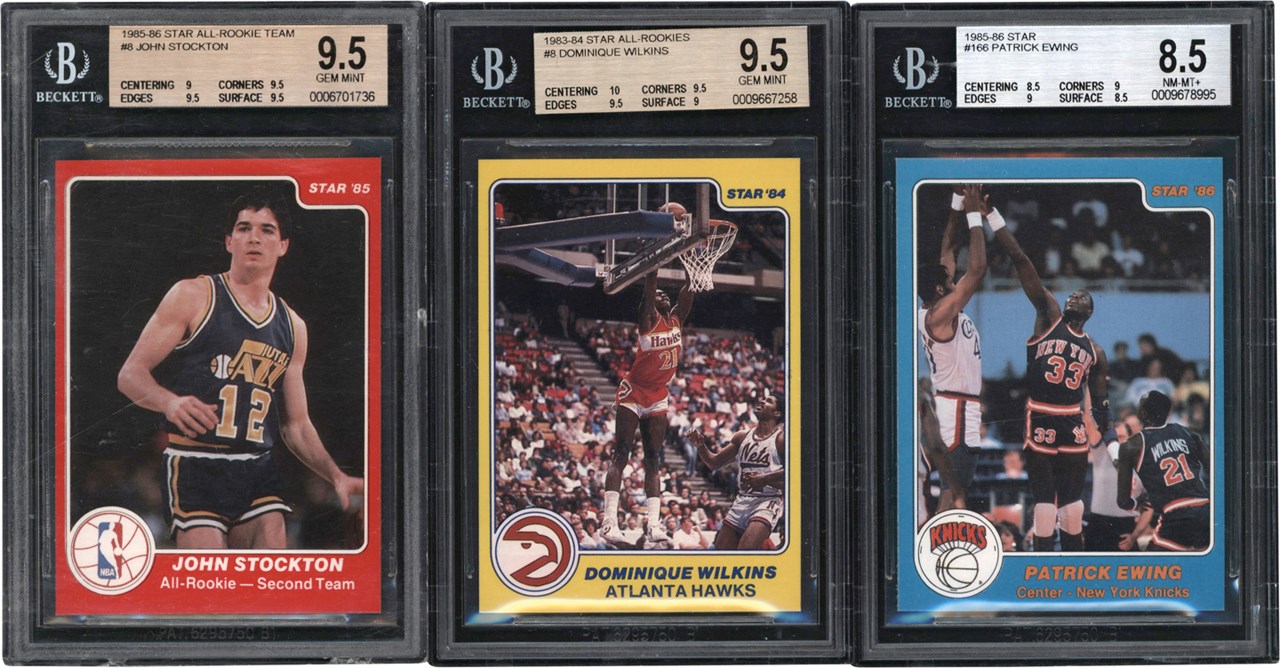 Basketball Cards - 1983-1986 Star BGS Collection (11) w/ Patrick Ewing Rookie Card