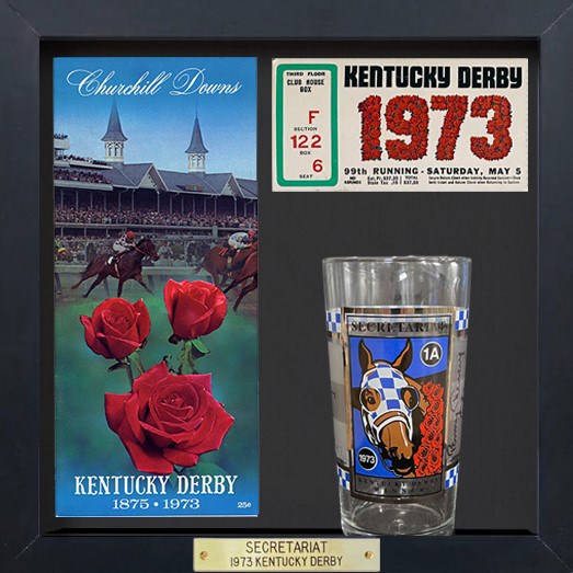 - Secretariat Kentucky Derby Program, Ticket & Julep Cup Signed by Penny Chenery
