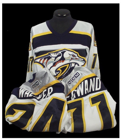 Collection of Three Nashville Predators Game Worn Jerseys