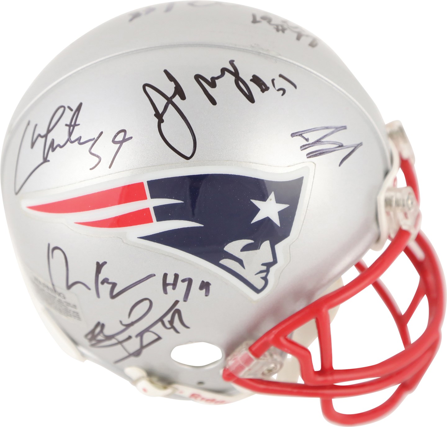 - 2014 Super Bowl XLIX Champion New England Patriots Team Signed Mini Helmet w/Tom Brady (JSA)