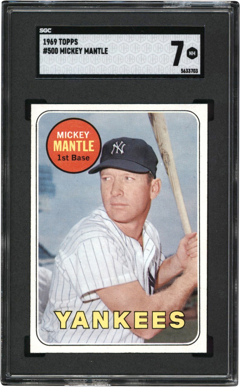 - 1969 Topps #500 Mickey Mantle SGC NM 7