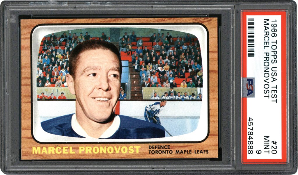Hockey Cards - 1966 Topps Hockey U.S.A Test #20 Marcel Pronovost PSA MINT 9 (Pop 4 - None Higher)