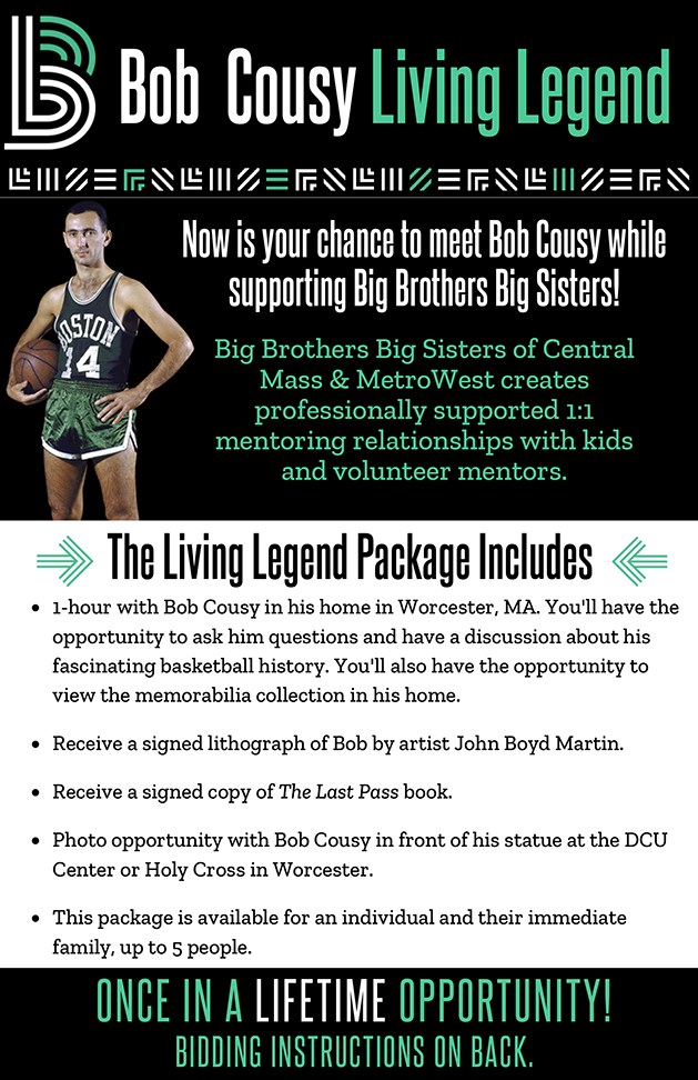 Boston Sports - Bob Cousy Meet And Greet Big Brothers Big Sisters of Central Mass. & Metrowest