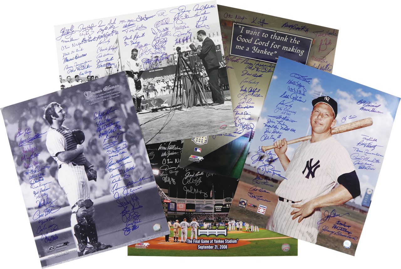 - Five New York Yankees Signed Oversize Photographs with Hall of Famers (215 Autos)