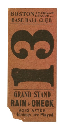 Boston Sports - 1903 World Champion Boston Red Sox Ticket