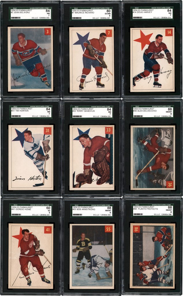 Hockey Cards - High Grade 1954-55 Parkhurst Complete Set (100) All SGC Graded