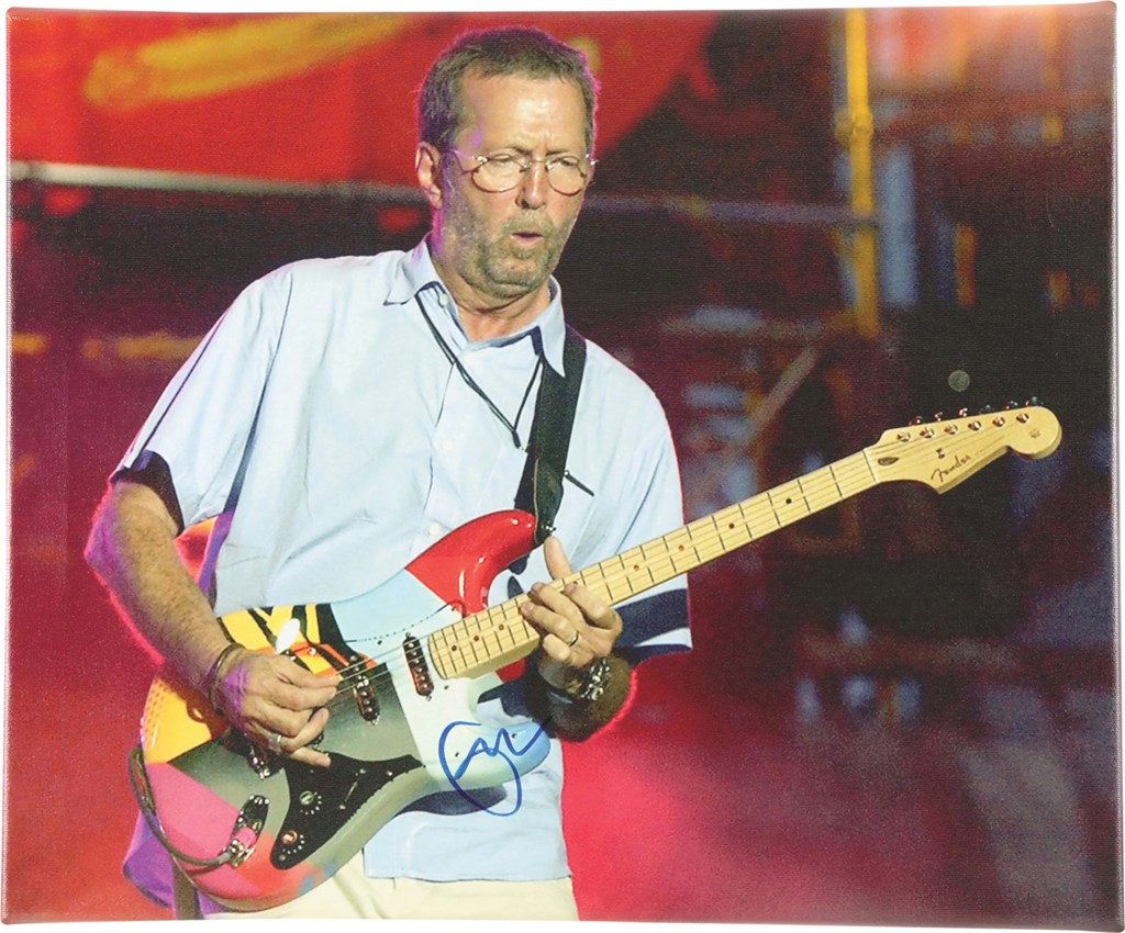Eric Clapton Signed Photograph on Canvas (PSA)