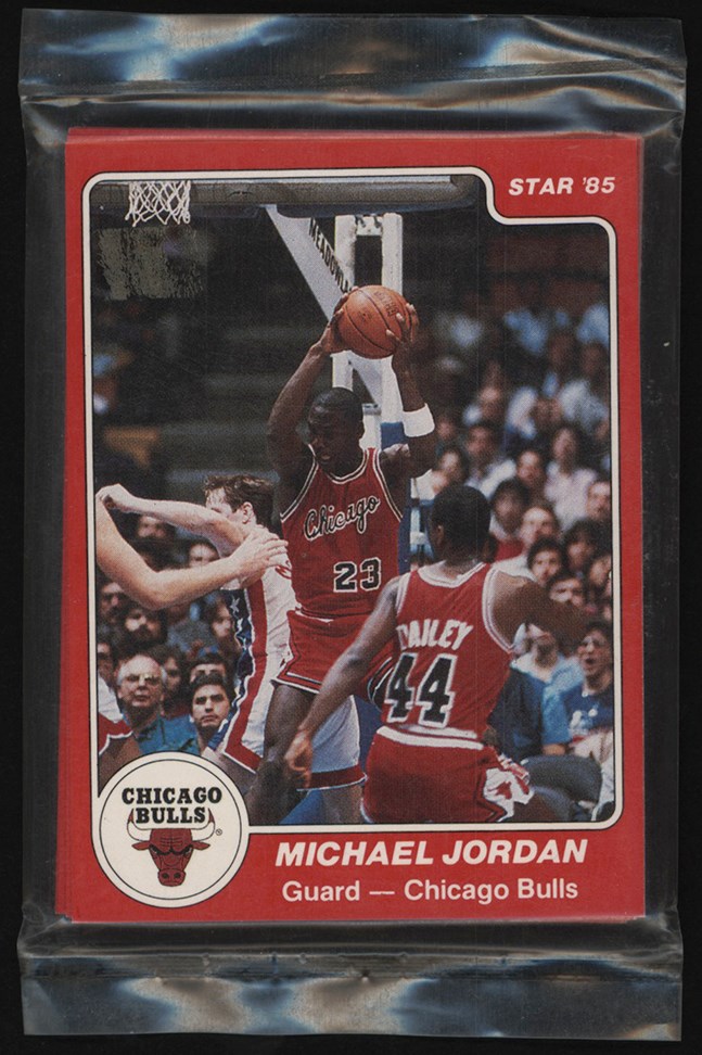 Modern Sports Cards - 1984-1985 Star Co. Basketball Chicago Bulls Sealed Team Bag w/Michael Jordan #101 Rookie Card