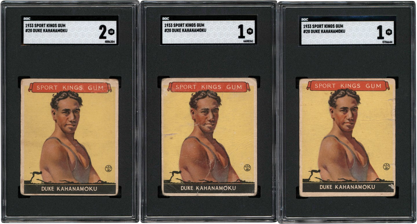 Baseball and Trading Cards - 1933 Goudey Sport Kings #20 Duke Kahanamoku SGC Graded Trio (3)